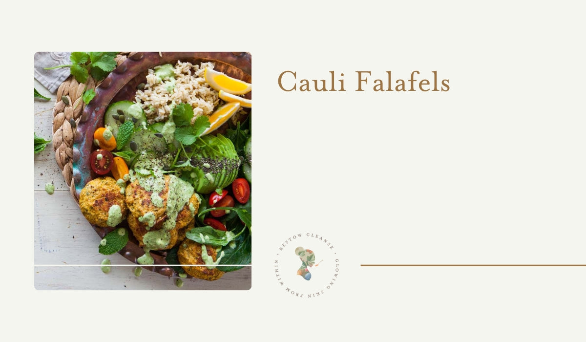 Cauliflower Herb Fritters Bowl | Plant-Based Skin Nourishment | Bestow