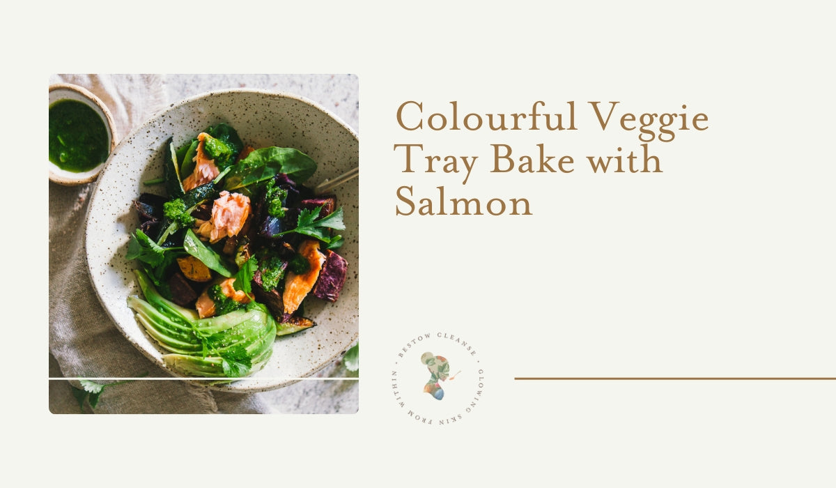 Colourful Veggie Tray Bake with Salmon