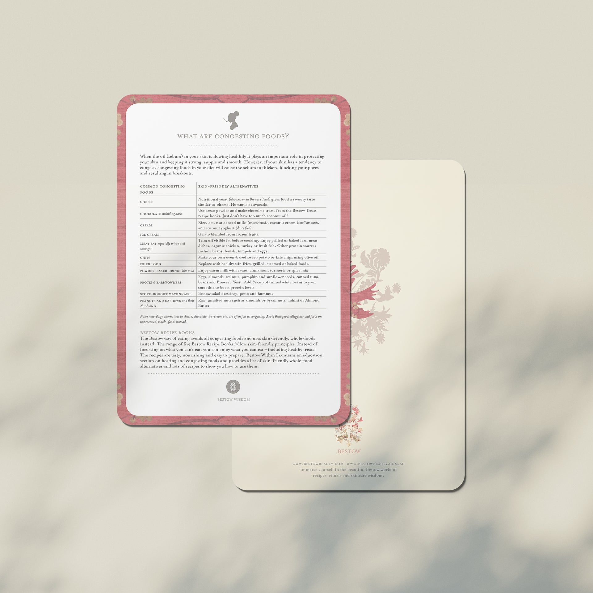 Bestow Congesting Foods Handout